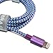 Braided Lightning USB Cable with Aluminum Housing Color: Purple/Blue
