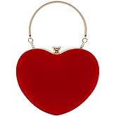 Lytosmoo Women Heart Shaped Handbag Wedding Party Evening Bag Mini Clutch Chain Purse Cocktail Prom Evening Tote