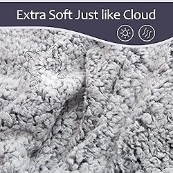 EMME Fuzzy Sherpa Throw Blanket 50"x60" Ultra Soft