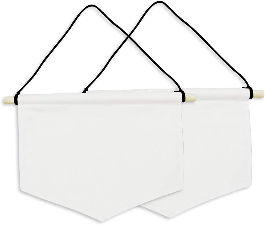 2 Pieces Pin Badge Wall Display Banner DIY White Blank Canvas Pennant Banner Enamel Pin Collection Display