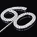 60th Anniversary Birthday Party Cake Topper with Rhinestone Silver