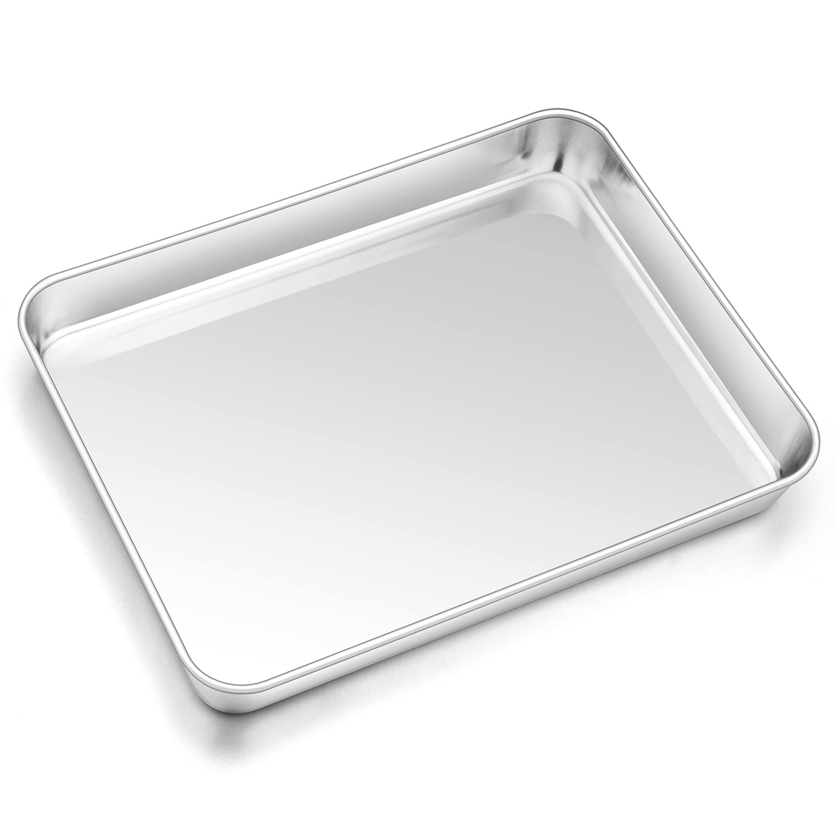 Oven Baking Tray, Onader Stainless Steel Cookie Sheet Pan for Baking Cooking Serving, Non Toxic & Healthy, Heavy Duty & Rust Free, Mirror Finished & Dishwasher Safe, 31.4x24.6x2.5cm