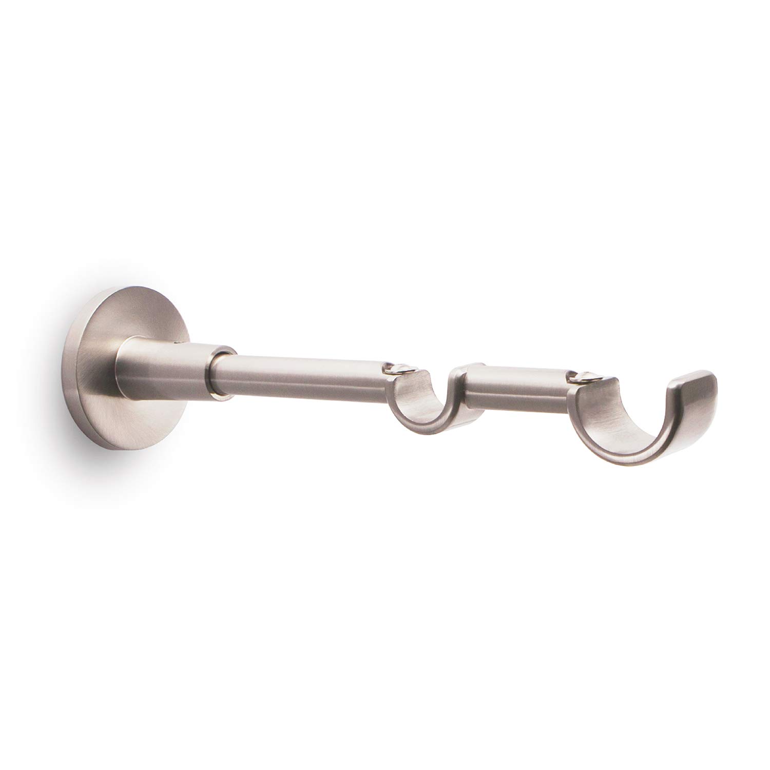 GCurtain Curtain Rod Bracket for double rods Diameter 3/4" & 1 1/8" (19 & 28 mm) Metal heavy-duty with Screws for Mounting