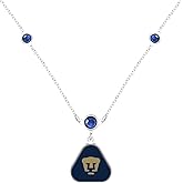 Simran International Pumas UNAM de La Liga MX 3-Bead & Chain Necklace with Team Logo Charm, 18" + 2" Extension