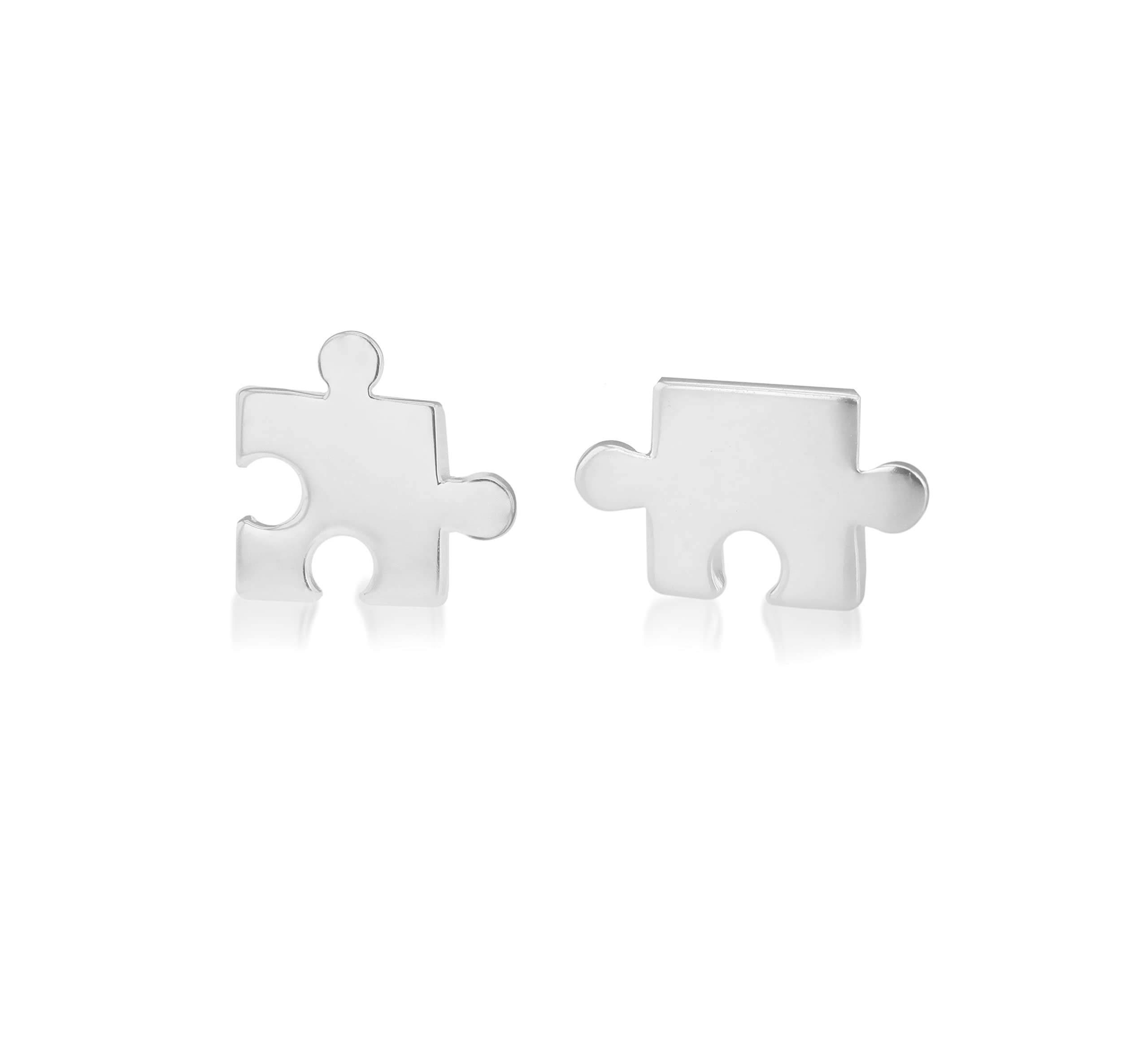 Tuscany Silver Women's Sterling Silver 6 x 8 mm Jigsaw Stud Earrings