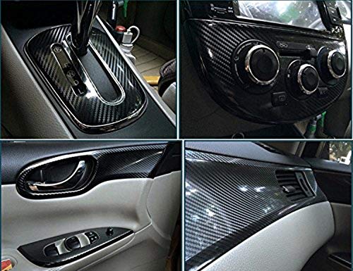 DIYAH 5D High Gloss Black Carbon Fiber Vinyl Bubble Free Air Release Car Wrap Film Automotive DIY Decals with Knife and Hand Tool (120" x 60" / 10 FT x 5 FT)
