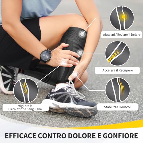CAMBIVO Compression Calf Men Women x2, Graduated Compression Socks, Compression Knee Highs, Elastic Compression Socks for Sports, Football, Running, Cycling, Leg Circulation, Varicose Veins