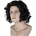Ainiel Men's Fiber Curly Anime Cosplay Costume Party Full Wigs Short Black