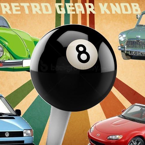Retro Pool Ball Gear Knob - 8 Ball Black Spot