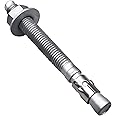 Horiznext 5/8 x 6 inch Wedge Anchor Galvanized Carbon Steel, Expansion Screw Bolt Heavy Duty Fastener for Concrete Masonry Cement（Pack of 10pcs