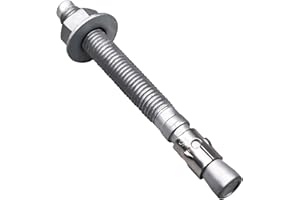 Horiznext 5/8 x 6 inch Wedge Anchor Galvanized Carbon Steel, Expansion Screw Bolt Heavy Duty Fastener for Concrete Masonry Cement（Pack of 10pcs