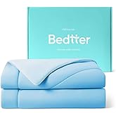 Bedtter® Luxe Cooling Comforter King, Cooling Blanket for Hot Sleepers, Q-Max>0.46 Sorona and Tencel Filling, Double-Sided Cold Breathable Lightweight Blanket, 106"x90", Blue
