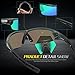 TOREGE Polarized Sports Sunglasses for Men Women Cycling Running Driving TR033(Transparent Gray&Black Tips&Green Lens)