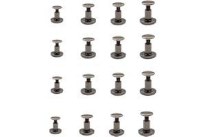 10Sets Metal Solid Screw Nail Rivet Double Curved Head Belt Strap Rivets Book Screws,Nickel,9.5×8mm