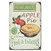UNIQUELOVER Home Made Apple Pie Fresh & Delicious,Retro Vintage Metal Tin Signs Pub Bar Decor 12 X 8