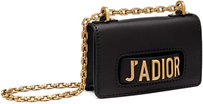 Dior Women's Shoulder Bag Matt Calfskin Front Letter Metal Chain CD Engraving Fashionable Wild Black
