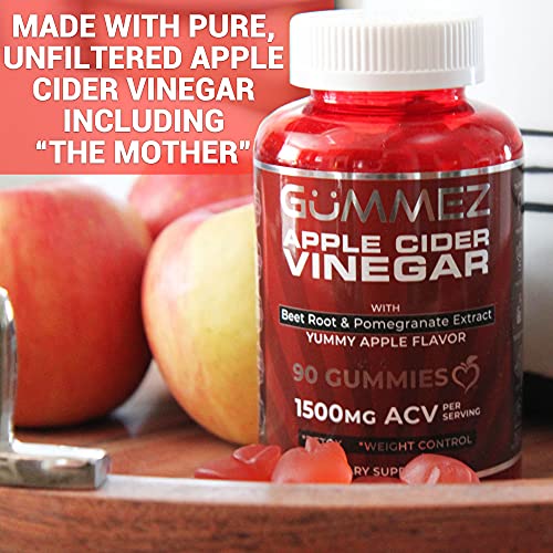 Apple Cider Vinegar Gummies 2 Pack 180 Count Tot, 1500mg ACV Detox