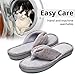 Women's Soft & Comfy Knitted Plush Fleece Lining Memory Foam Spa Thong Flip Flops House Slippers (Medium / 7-8 B(M) US, Gray)
