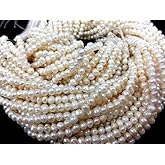 3mm Fresh Pearl, White Pearl for Jewelry Making Sold per Strand 14 inches, Gemstone Beads, Crafts (Approx. 200 Beads per Strand)