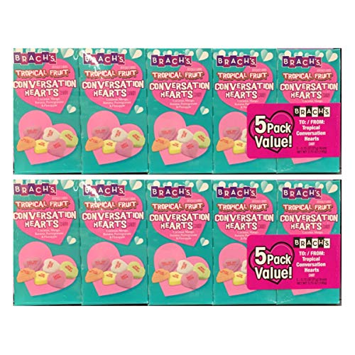 Brach's (1) 10pc Set Conversation Hearts Tropical Fruit Flavors Valentine's Day Candy Mini
