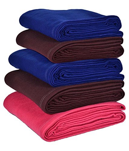 Super India 5 Piece Fleece Single Blanket Set - Multicolour