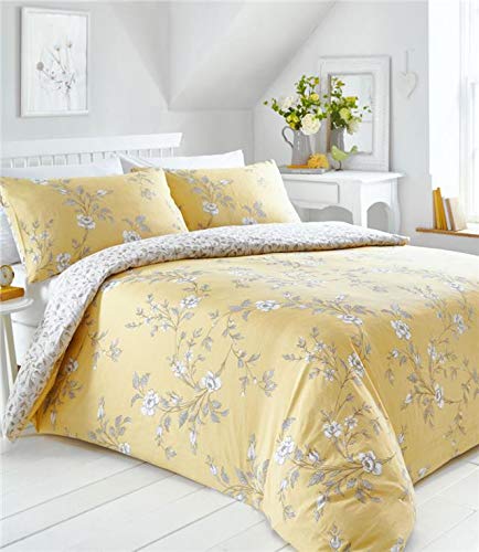 Homemaker Country cottage bedding floral design pretty quilt cover duvet sets (Yellow,Double)
