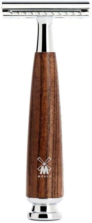 MÜHLE Intro 4-Piece Pure Badger/Safety Razor Shaving Set (Steamed Ashwood - Rytmo), 4 Count (Pack of 1) - Image 3