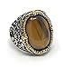 KAR 925K Stamped Sterling Silver Men Natural Tiger Eye Ring I1B