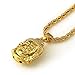 Halukakah ● GOLD BLESS ALL ● 18k Real Gold Plated 3D Buddha Pendant Necklace.Double-faced,with FREE Rope Chain 30