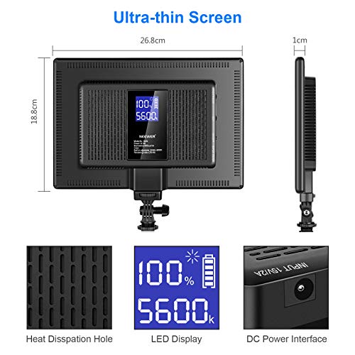 Neewer UltraThin LED Soft Light Panel with LCD Display, Builtin
