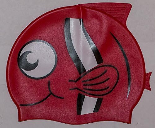 SoCal Silicone Happy Fish Swimming Cap (red)