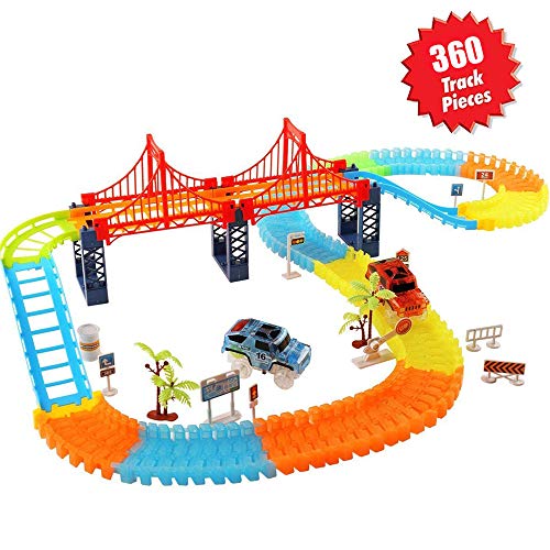 image for BIGWING Style Track Car Toys, Magic Track Cars Set with 2 Race Cars, 1