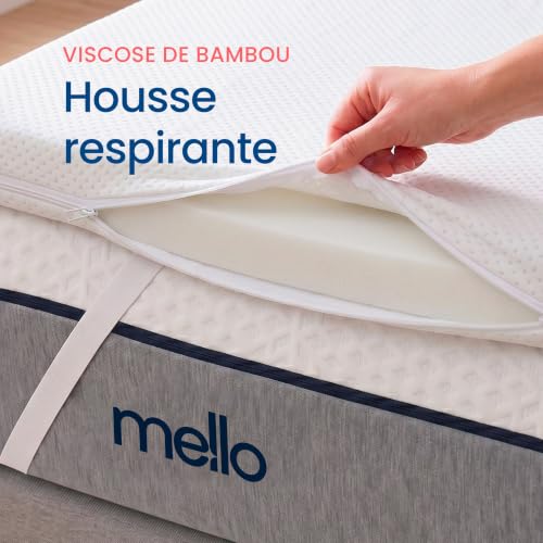 Mattress Topper 140 x 200 cm - Memory Foam ViscoSoft 5 cm, Soft Comfort, Relieves Pressure Points, Optimal Support, Removable and Hypoallergenic Bamboo Cover