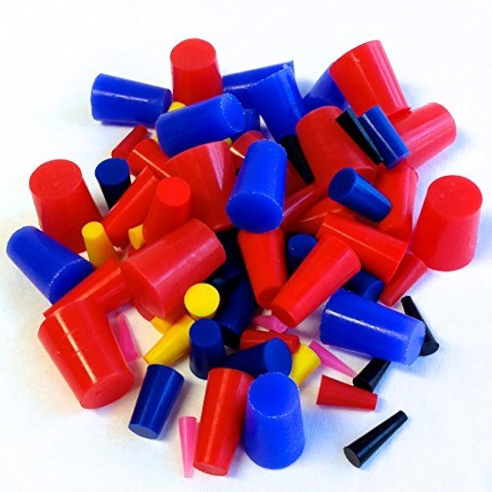 80 Pc 1/16 To 3/4 High Temp Silicone Rubber Tapered Plug Kit Powder