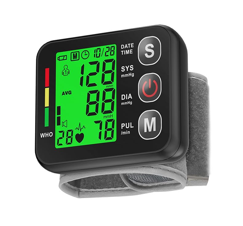 FARMADAR Baumanómetro de Muñeca Digital, Monitor de Presión Arterial Automático con Pantalla LED | Medición Precisa y Rápida, Compacto y Fácil de Usar (Negro)