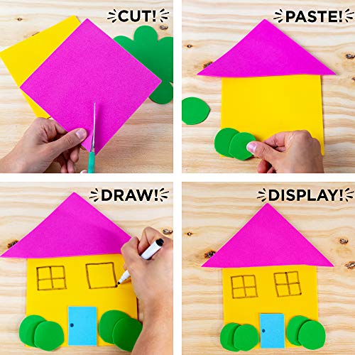 Horizon Group USA Assorted Jumbo Foam Shapes, 50 Count, 5 Designs, 5