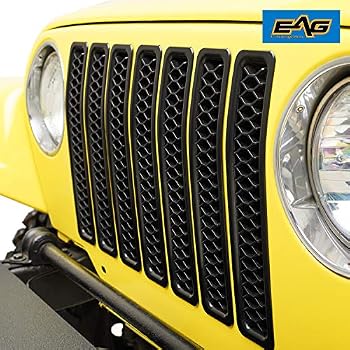 Matte Black Honeycomb Grille Insert For 1997-2006 Jeep Wrangler TJ – 7-Piece Set By Hooke Road