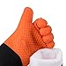 Oven Mitts, HOMILY Heat Resistant Gloves Wrist Protection Quilted Cotton Lining, Non-slip Kitchen Gloves for Cooking, Baking, BBQ Grilling, 1 Pair (2 x Orange Mitt)