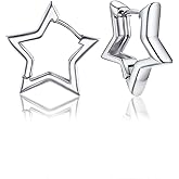 PROSTEEL Star Hoop Earrings for Women, 20mm/30mm/40mm/50mm/60mm, Small/Big Star Hoops, Non Tarnish Brass with14K Gold/Black Plated, Hypoallergenic, Jewelry Gift for Her