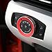 Aluminum Alloy Inner Headlight Switch Knob Cover Trim for Ford F150 XLT 2016 2017,for Mustang 2015-2016(Red)