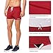 Baleaf Men's Fitted Bodybuilding Gym Shorts Zipper Pockets Dark Red Size M