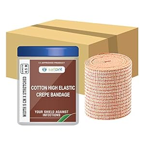safent SAFE0057-SET-10 Cotton High Elastic Bandage – 2 Inch – (5Cm*4.5M) (Set of 10) (Beige)