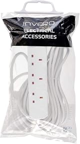 Invero 4 Way Gang Power Extension Lead 10M Metre British Approved 13A UK Plug view 8
