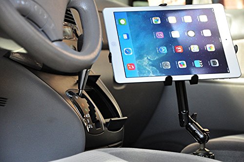 Arkscan MCUP11 Universal Tablet Car Cup Hole Mount 360° Degree Rotation Heavy Duty Aluminum for iPad & Tablet 7" to 11" - Thumbnail 2