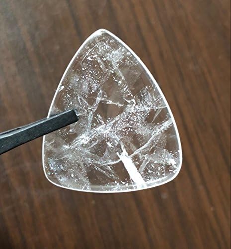 Realgem-Medium Gauge,Teardrop Style Sharp Tip,Hard Luxury Guitar Pick Made of Genuine Gemstone,Crystal,agate Guitar pick,(one pack) (Rock crystal)