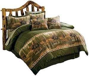 Amazon.com: Moose Cow & Bull In The Water Cabin Themed ...