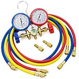 Stark Manifold Gauge Set R410A R22 R404A HVAC A/C Refrigeration Charging Service Diagnostic Refrigerants 5ft Hose