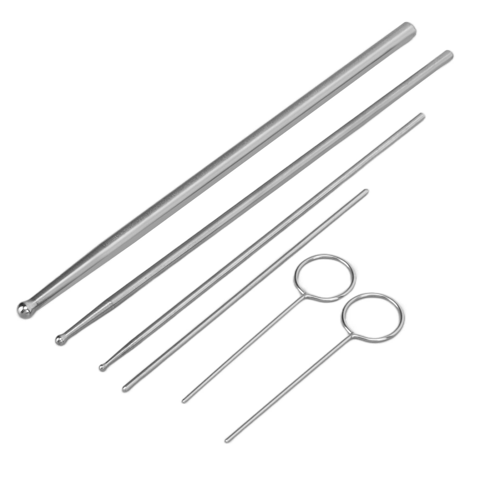 Snake Probes, 6 Piece Professional Probe Set Stainless Steel Round Head Anti Allergy Reptiles Snake Sexing Probe Snake Probe Kit for Veterinary