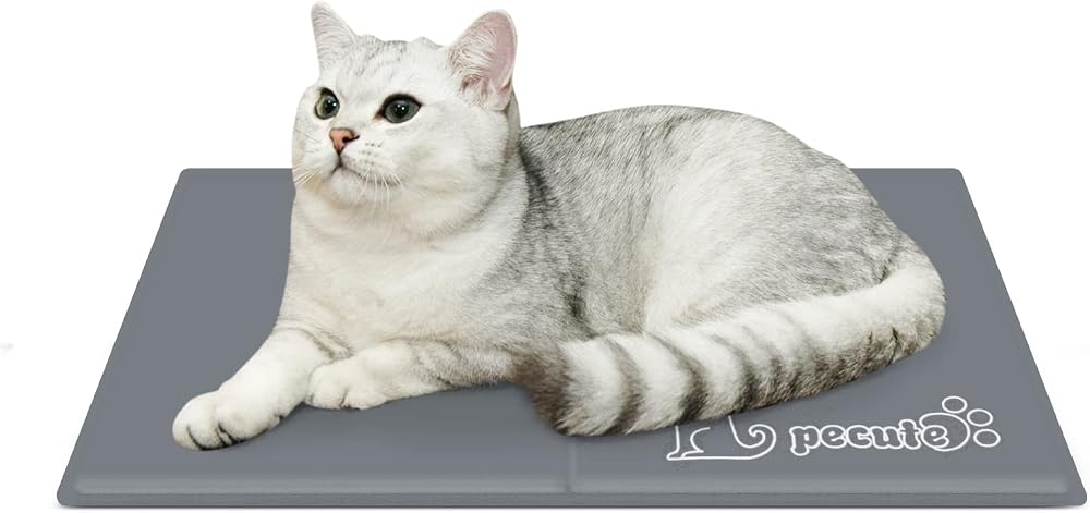 Pecute Dog Cooling Mat XS 40x30cm Self Cooling Gel Pad Grey for Pets