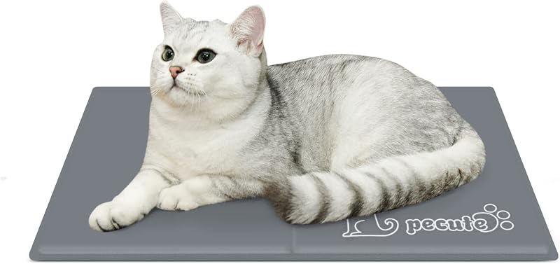 Pecute Dog Cooling Mat XS 40x30cm Self Cooling Gel Pad Grey for Pets